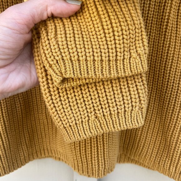 Jenni Kayne Fisherman Organic Cotton Blend Sweater Mustard Yellow - Picture 4 of 14